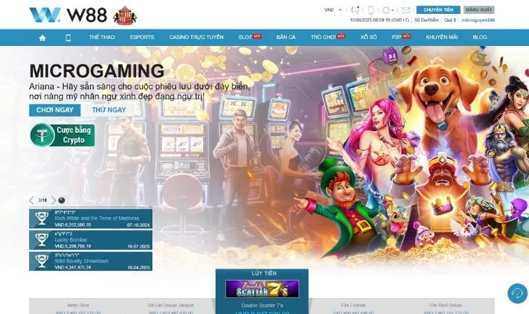 Đồ họa game nổ hũ W88 đẹp, bắt mắt