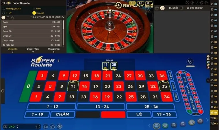 Bàn cược Roulette W88