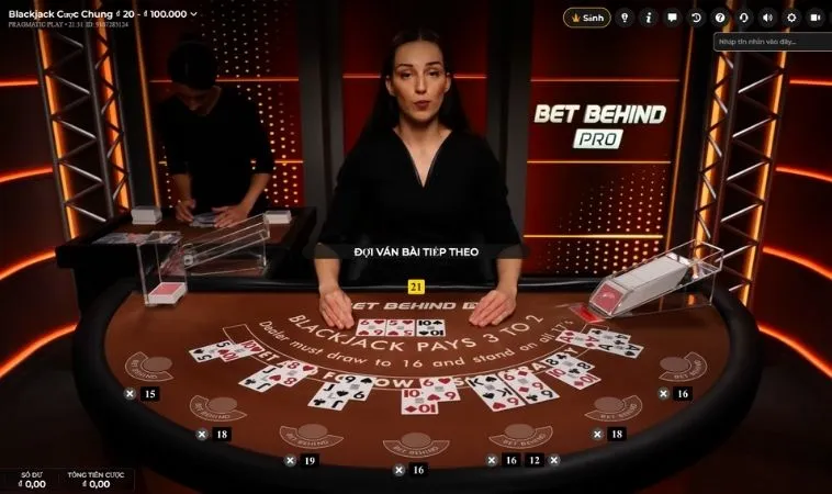Bàn chơi Blackjack Tại W88